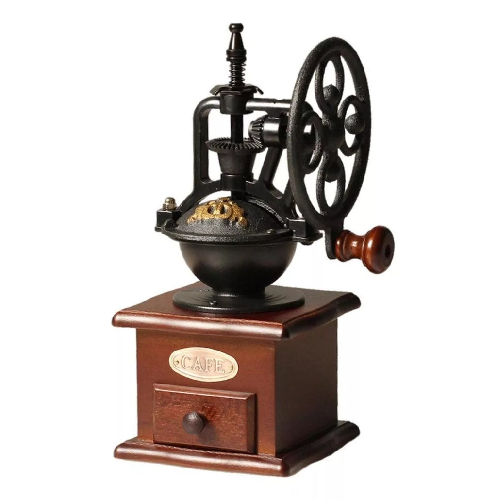  Molino Artesanal grande manual madera oscuro.