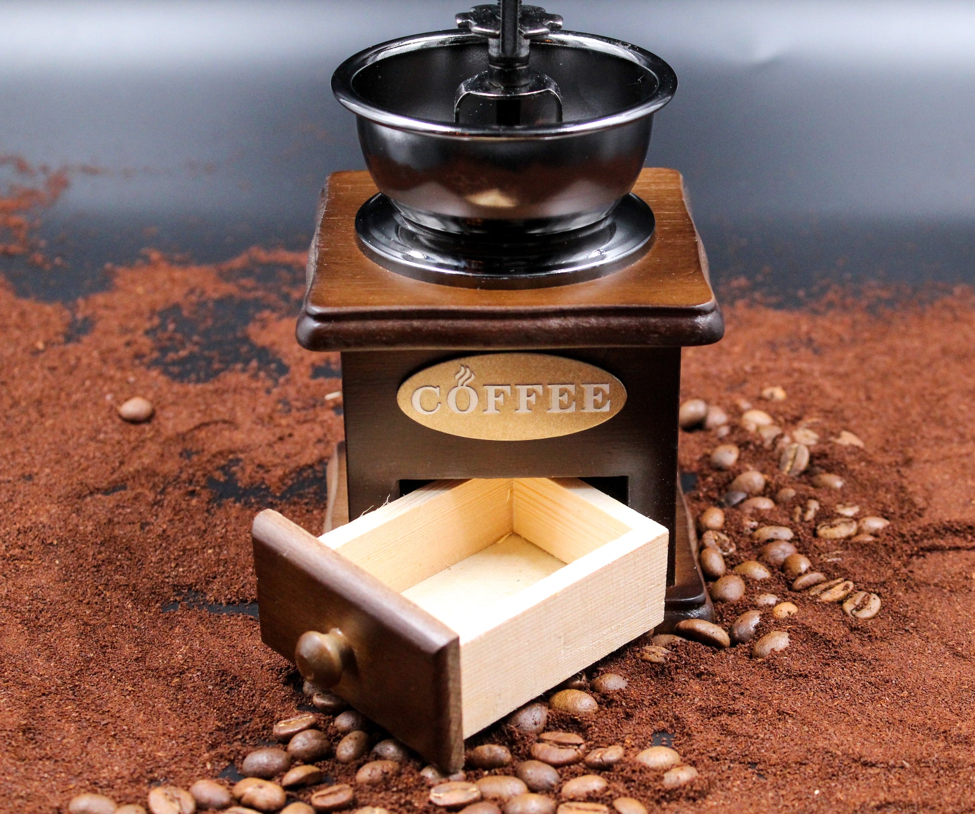 Molinillo de café manual de estilo vintage, máquina de molienda de granos  de café con manivela para oficina en casa